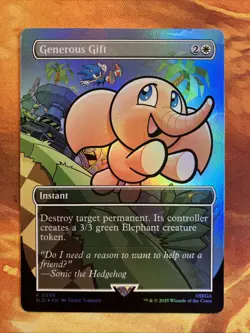 MTG Foil Borderless Generous Gift Secret Lair: X Sonic: Chasing Adventure NM!! - Image 1