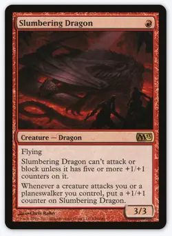 Foil Slumbering Dragon 0148 (Near Mint) - MTG: Magic 2013 (M13) - Image 1