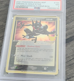 Pokemon Greninja Star Gold Star SWSH144 Celebrations Promo Holo PSA 7 - Image 1
