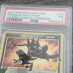 Pokemon Greninja Star Gold Star SWSH144 Celebrations Promo Holo PSA 7 - Image 2