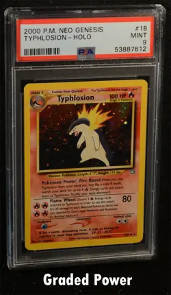 Neo Genesis Unlimited Typhlosion PSA 9 HOLO (7612) 18/111 Pokemon - Image 1