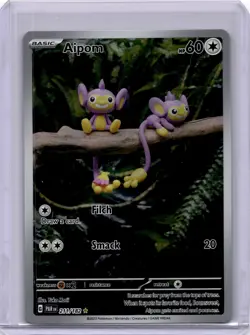 Pokemon Aipom Illustration Rare SV04: Paradox Rift 211/182 NM - Image 1