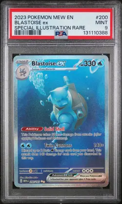 Blastoise EX 200/165 Special Illustration Rare 151 Pokemon English PSA 9 - Image 1