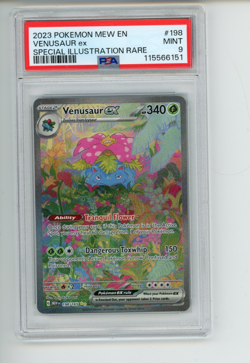 2023 Pokemon 151 Mew EN Venusaur 198/165 Special Illustration Rare PSA 9 (151) - Image 1