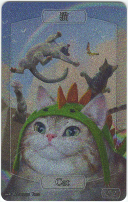 1x Sparkly Cat Dragon / Cat Token by Johannes Voss MTG Near Mint - Image 2