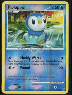 Piplup 85/127 Common Platinum Pokemon Reverse Holo Moderately Played - Image 1
