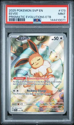 2025 POKEMON SVP EN-SV BLACK STAR PROMO #173 EEVEE PSA 9 - Image 1