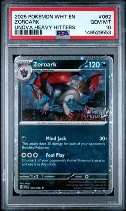 2025 POKEMON WHT EN-WHITE FLARE #062 ZOROARK PSA 10 - Image 1