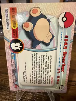 Topps Pokemon Snorlax 2000 TV Animation Edition Series 3 143 Blue Label Non Holo - Image 3