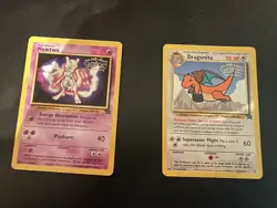 Heavily Played WB Pokemon Black star Promos Mewtwo And Dragonite - Image 1