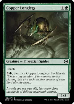 NM Foil Copper Longlegs, MTG, Phyrexia: One, Magic the Gathering, 165 - Image 1
