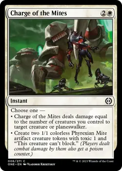 NM Foil Charge of the Mites, MTG, Phyrexia: One, Magic the Gathering, 6 - Image 1