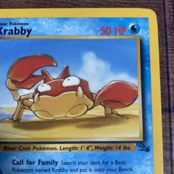 Pokemon TCG: Krabby - 51/62 - Fossil - 1st Edition - Regular Common 50HP Basic - Image 3