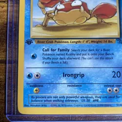 Pokemon TCG: Krabby - 51/62 - Fossil - 1st Edition - Regular Common 50HP Basic - Image 5