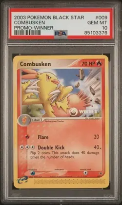 2003 POKEMON BLACK STAR PROMO #009 COMBUSKEN PROMO WINNER PSA 10 POP 44 - Image 1