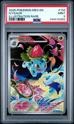 2025 POKEMON MEG EN-MEGA EVOLUTION ILLUSTRATION RARE #134 IVYSAUR PSA 9 - Image 1