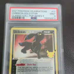 Pokemon Umbreon Gold Star 17/17 Celebrations Classic Collection Holo PSA 9 - Image 2