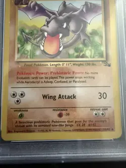 1999 POKEMON FOSSIL AERODACTYL - PSA 9 - #16 16/62 GENUINE - Image 3