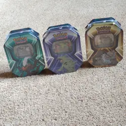 Pokemon TCG Triple Whammy Tin Set of 3 Darkrai Tyranitar Slaking Factory Sealed - Image 2