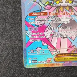 pokemon mega diancie ex asc 267/217 full art rare holo psychic 270 hp english - Image 2