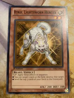 Ryko, Lightsworn Hunter SDLI-EN015 Common 1st Edition LP Edison Yugioh - Image 1