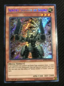 Sentry Soldier of Stone MVP1-ENS12 Secret Rare 1st NM Yugioh - Image 1