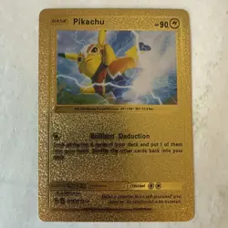 Pikachu Gold Foil Pokemon Card 076/073 SECRET Fan Art /Collectible - Image 1