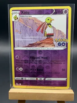 Pokemon Xatu 033/078 Pokemon GO Reverse Holo TCG Card NM - Image 1