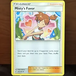 Misty's Favor 202/236 Unified Minds Pokemon Card hearts sweet romantic cute love - Image 1