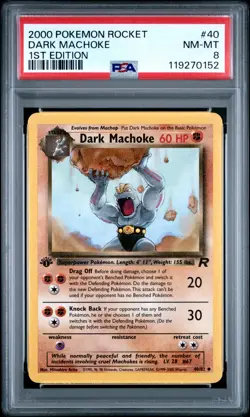 2000 POKEMON ROCKET 1ST ED #40 DARK MACHOKE PSA 8 (New Cert!) - Image 1