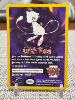 1999 Pokemon Catch Mew! Pokemon League Promo Card NM - Image 1