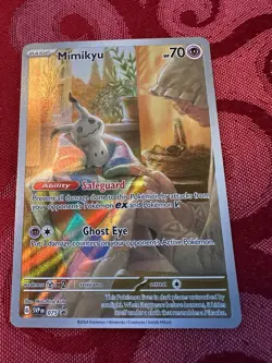 Pokemon TCG Cards Mimikyu SVP075 Illustration Rare Black Star Promo Holo - Image 1
