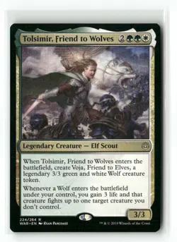 Tolsimir, Friend to Wolves 224 Rare War of the Spark Magic: The Gathering NM - Image 1