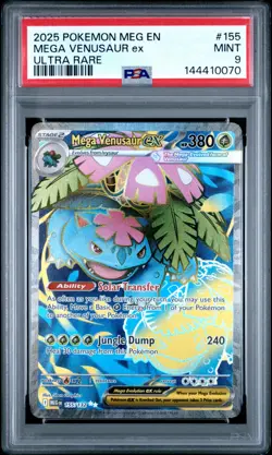2025 POKEMON MEG EN-MEGA EVOLUTION ULTRA RARE #155 MEGA VENUSAUR EX PSA 9 - Image 1