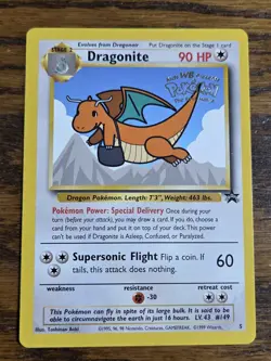 Pokemon Wotc Black Star Promo # 5 Movie Promo DRAGONITE **not played** - Image 1