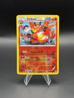 Pokemon Card: Emboar 26/149 Boundaries Crossed Reverse Holo Rare Black White NM - Image 1