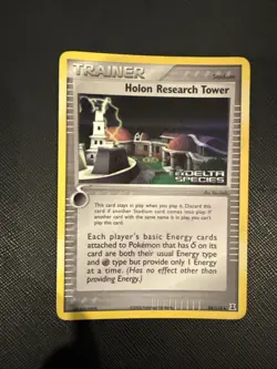 Pokemon Card Ex Delta Species Holon Research Tower 94/113 2005 Reverse Holo - Image 1