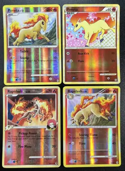 Vintage REVERSE HOLOGRAPHIC Pokemon Card Lot - 4 Card lot - Ponyta & Rapidash - Image 1