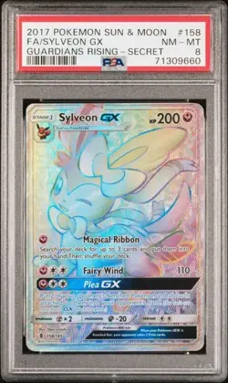 Pokemon Sylveon GX (Secret) 158/145 Sm-Guardians Rising Holo PSA 8 - Image 1