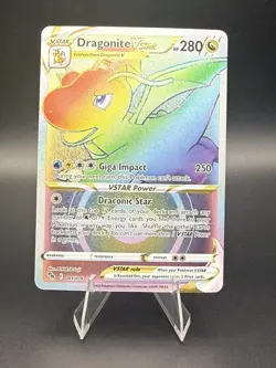 Pokemon Dragonite VStar Rainbow #081/078 Pokemon GO Rainbow Hyper Rare NM - Image 1