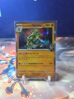 Team Rocket's Tyranitar 096/182 Pokemon TCG Destined Rivals Holo Rare - Image 1