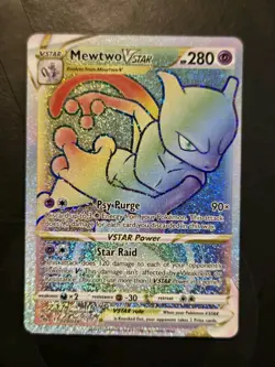 🔮 Mewtwo VSTAR 079/078 – Rainbow Secret Rare – Mint! 🔮 Pack Fresh– Pokemon GO - Image 1