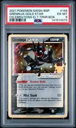 2021 POKEMON SWSH BLACK STAR PROMO #144 GRENINJA-GOLD STAR PSA 6 - Image 1