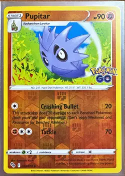 Pokemon PUPITAR 38/78 Pokemon Go Reverse Holo NM - Image 1