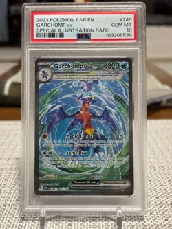 2023 POKEMON PAR EN-PARADOX RIFT SPECIAL ILLUSTRATION RARE GARCHOMP EX PSA 10 - Image 1