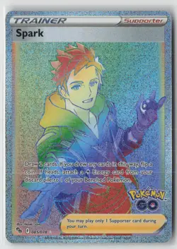 Spark 085/078 Rainbow Rare Pokemon GO Pokemon Holo Near Mint - Image 1