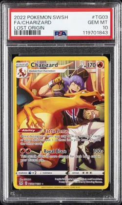 2022 POKEMON SWORD & SHIELD LOST ORIGIN #TG03 FULL ART/CHARIZARD PSA 10 - Image 1