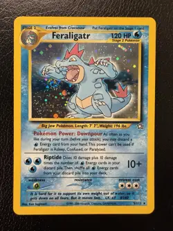 Pokemon Feraligatr 5/111 Neo Genesis Unlimited Holo LP with Swirl🌀 - Image 1
