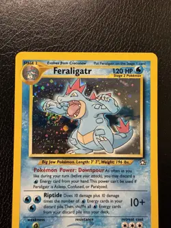 Pokemon Feraligatr 5/111 Neo Genesis Unlimited Holo LP with Swirl🌀 - Image 2