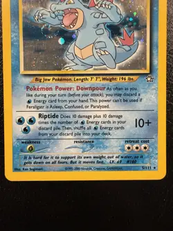 Pokemon Feraligatr 5/111 Neo Genesis Unlimited Holo LP with Swirl🌀 - Image 3